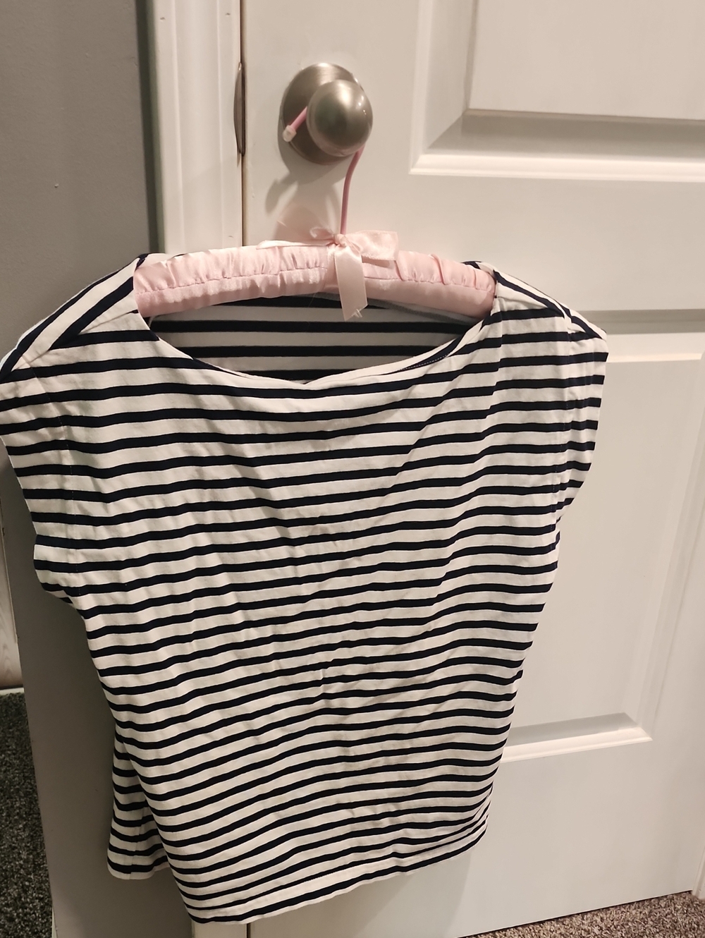 LOFT Navy and White Striped Tee